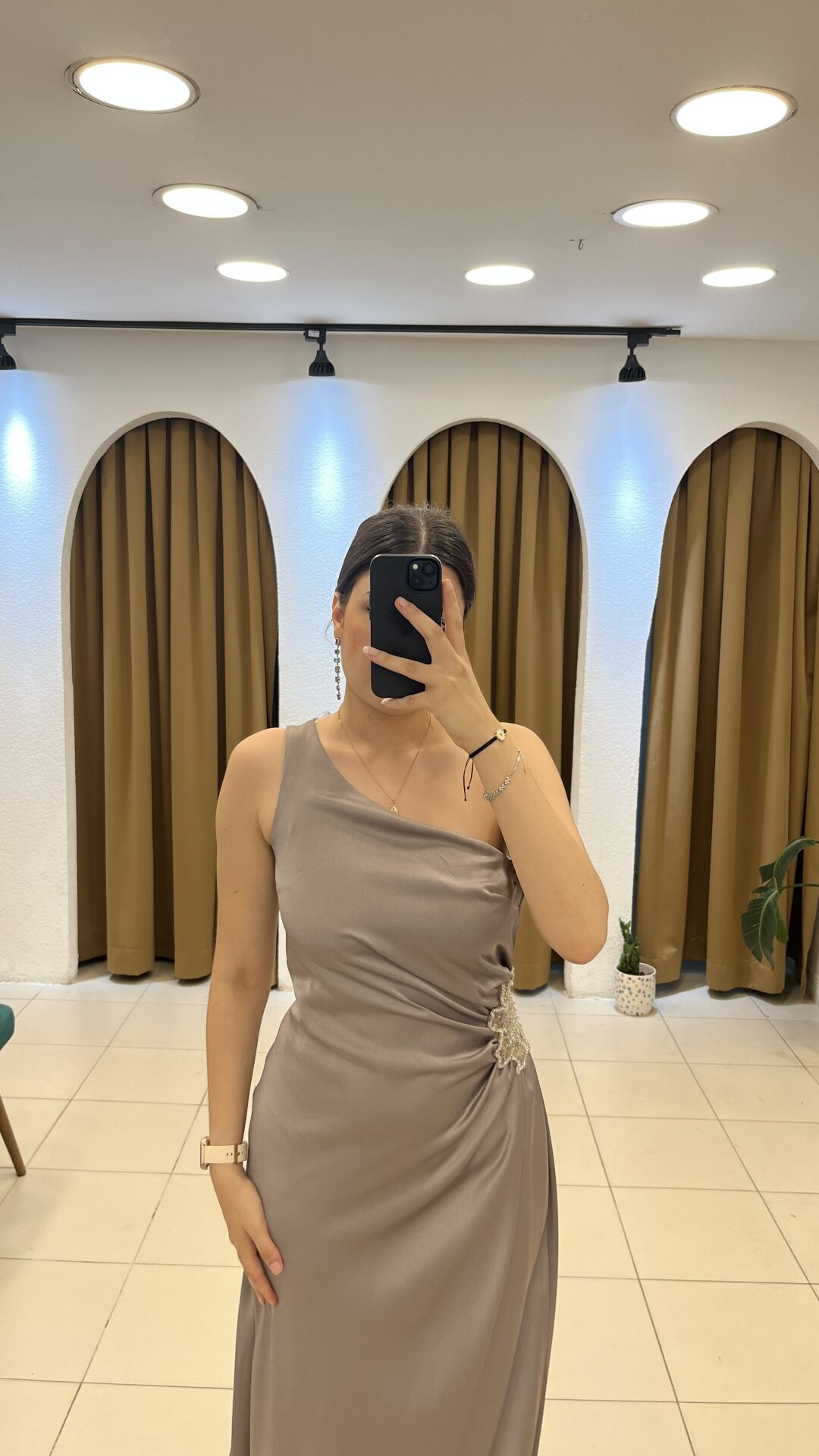 VİZON TEL KOL ASİMETRİK KESİM ABİYE