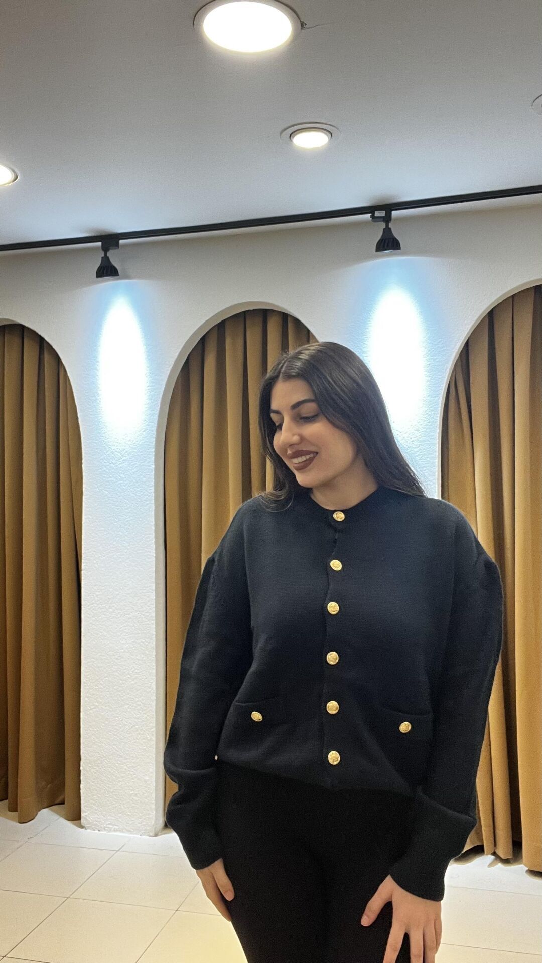 LACİVERT GOLD DÜĞMELİ HIRKA