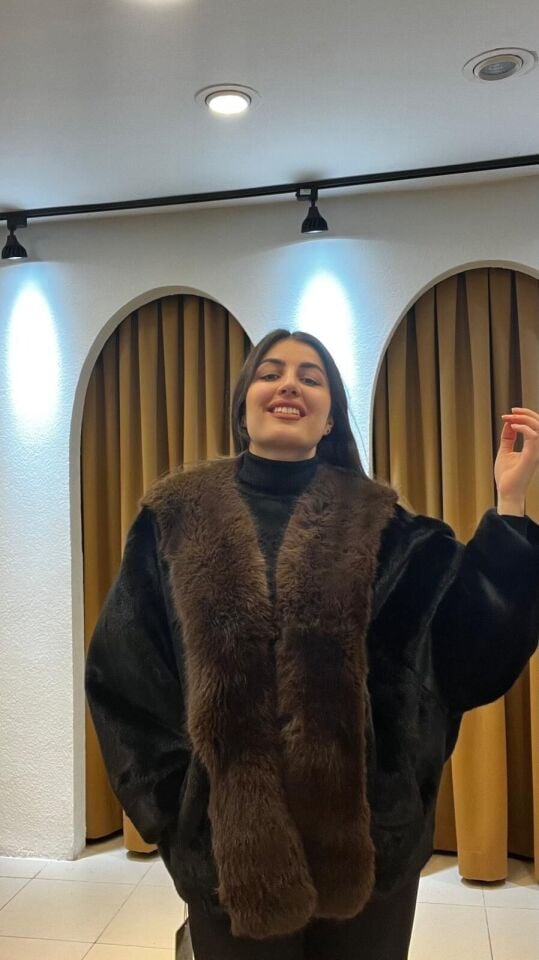 KAHVE DETAYLI İTHAL KÜRK