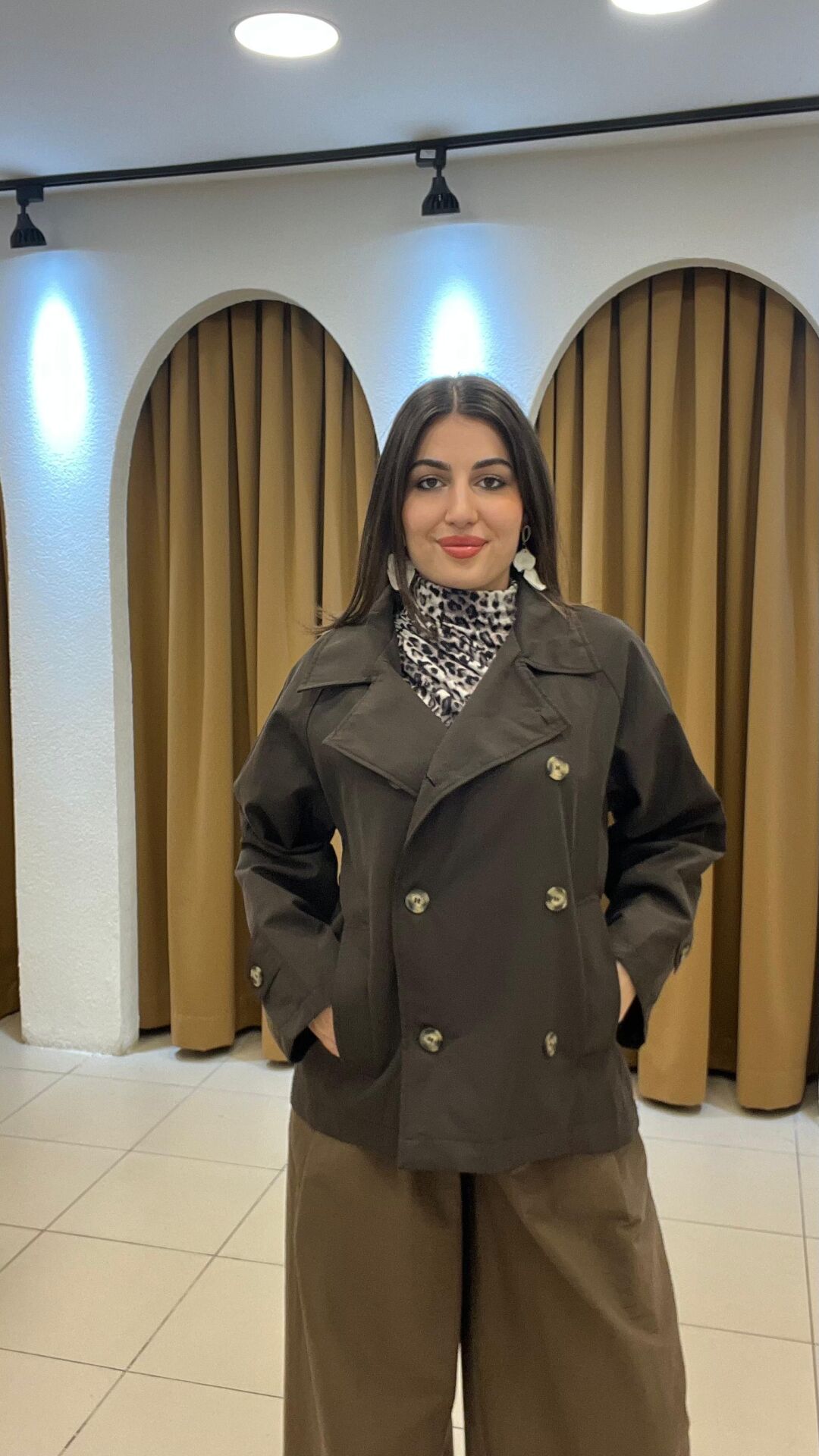 LACİVERT KISA TRENÇ