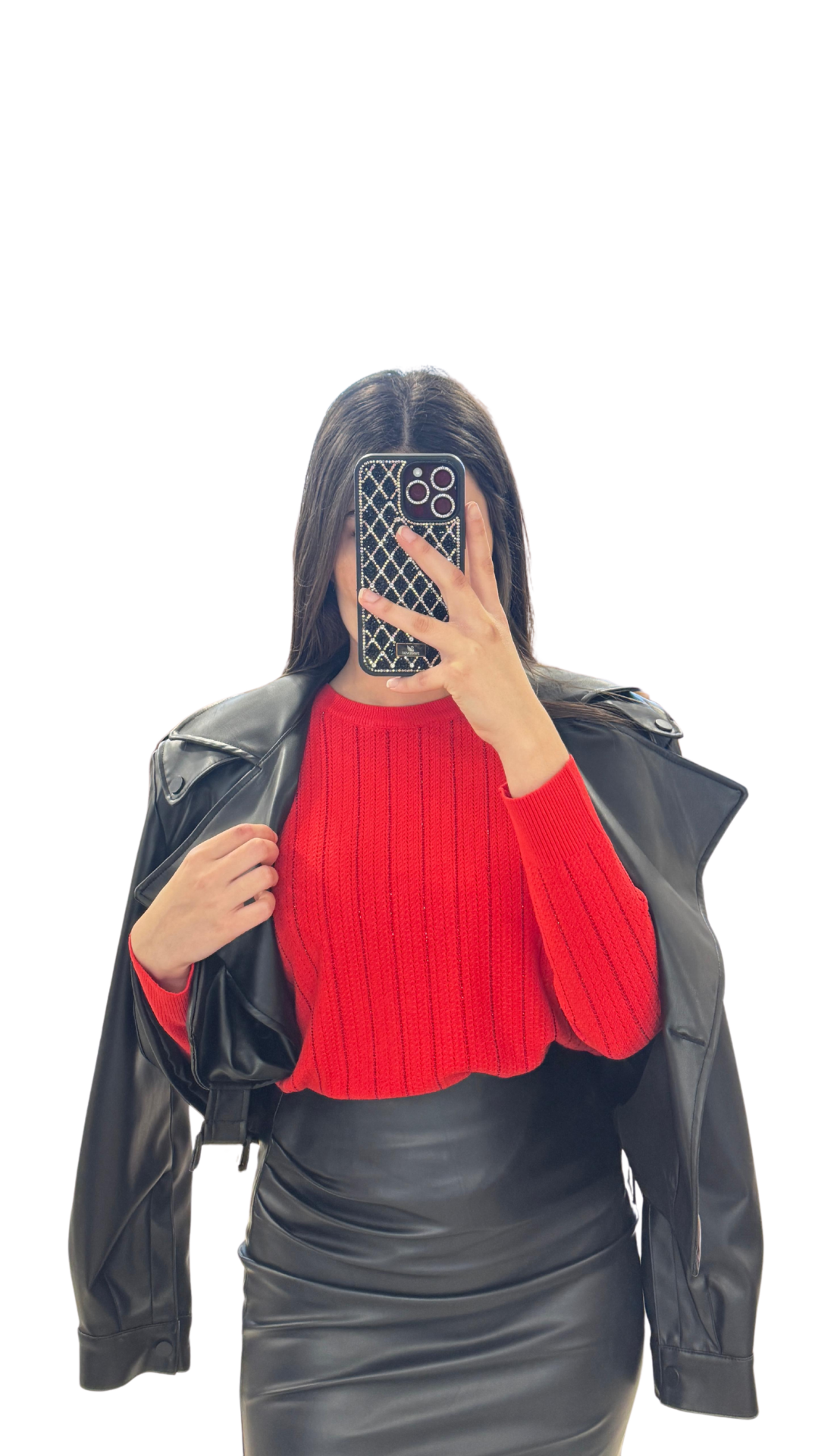 KIRMIZI TAŞLI KAZAK