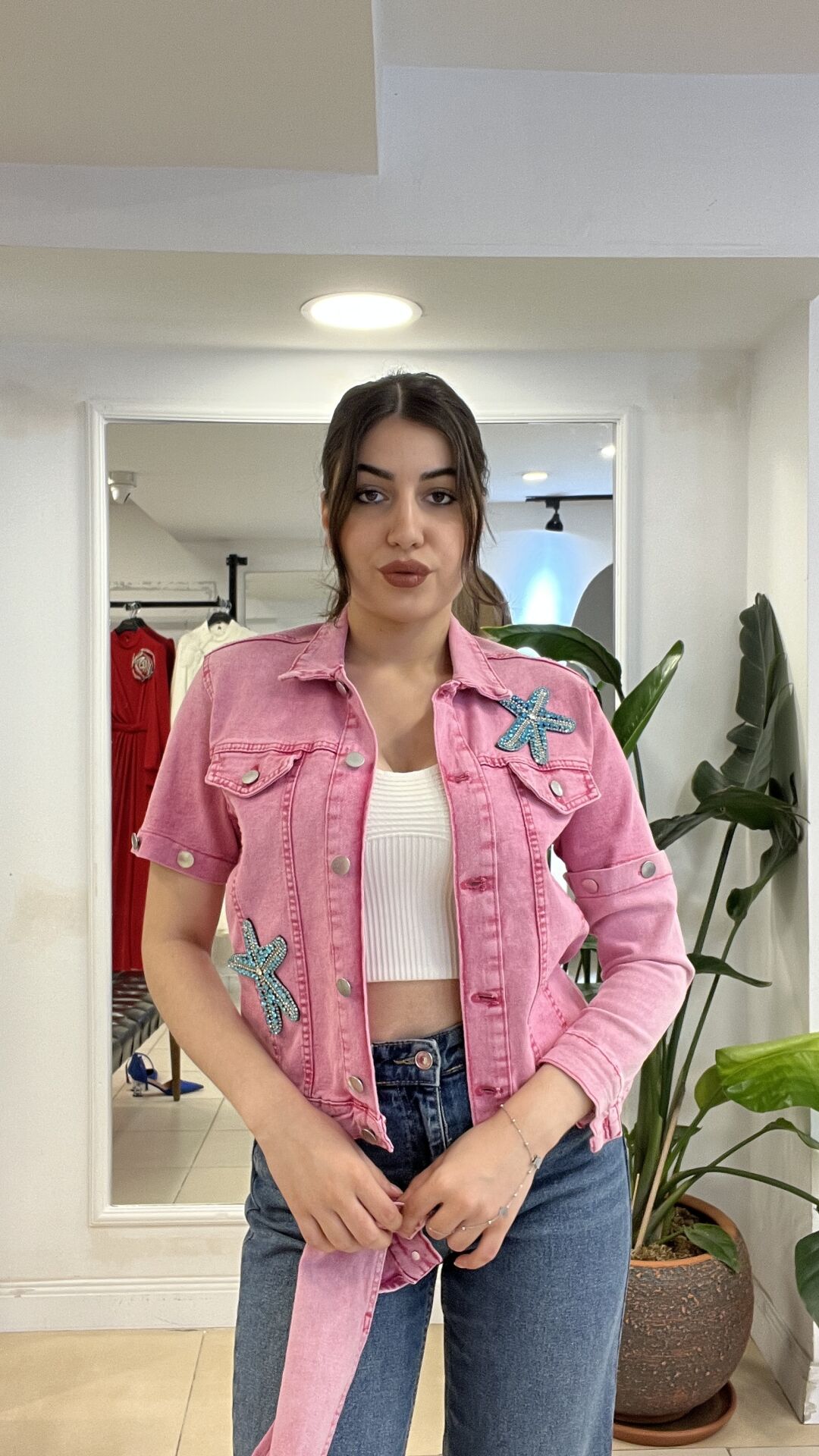 PEMBE TASARIM KOT CEKET