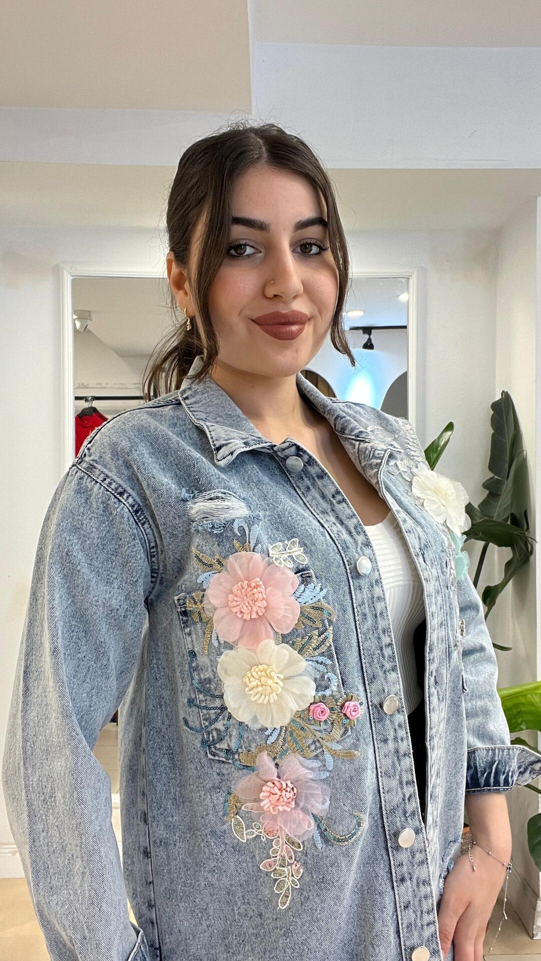 MAVİ TASARIM KOT CEKET