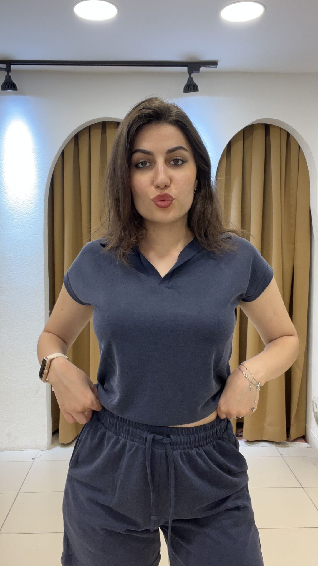 LACİVERT ŞORTLU TAKIM