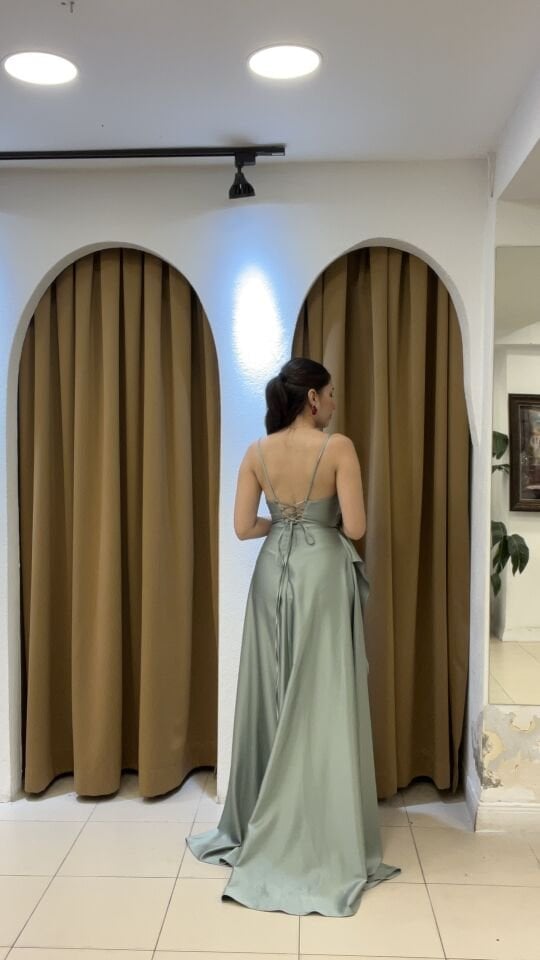 SU YEŞİLİ DRAPELİ ABİYE