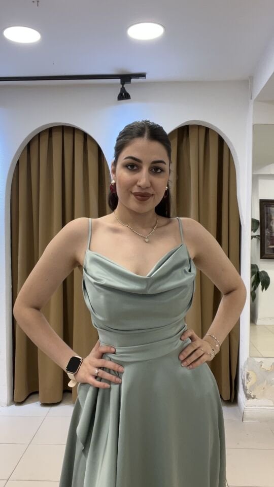 SU YEŞİLİ DRAPELİ ABİYE