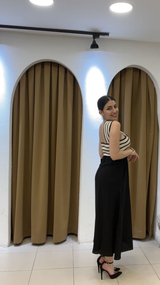 SİYAH ÖNÜ ÇAPRAZ TRİKO ELBİSE