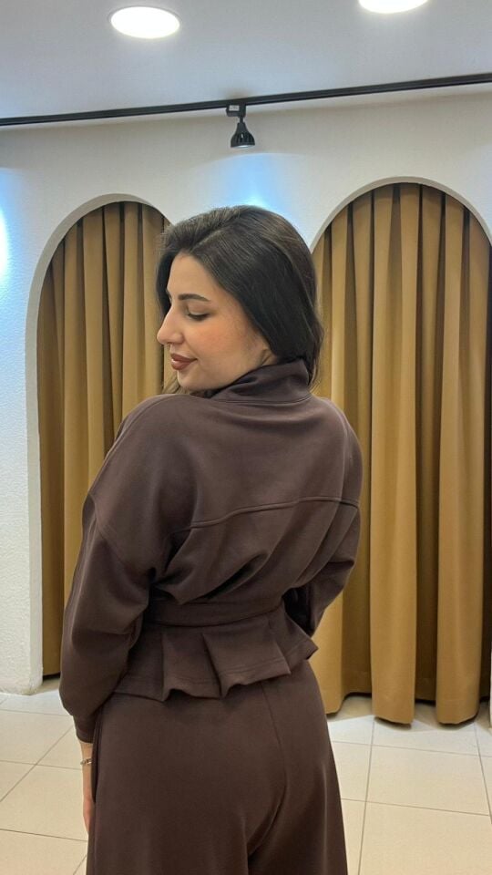 KAHVERENGİ KEMERLİ SALAŞ RAHAT EŞOFMAN TAKIM