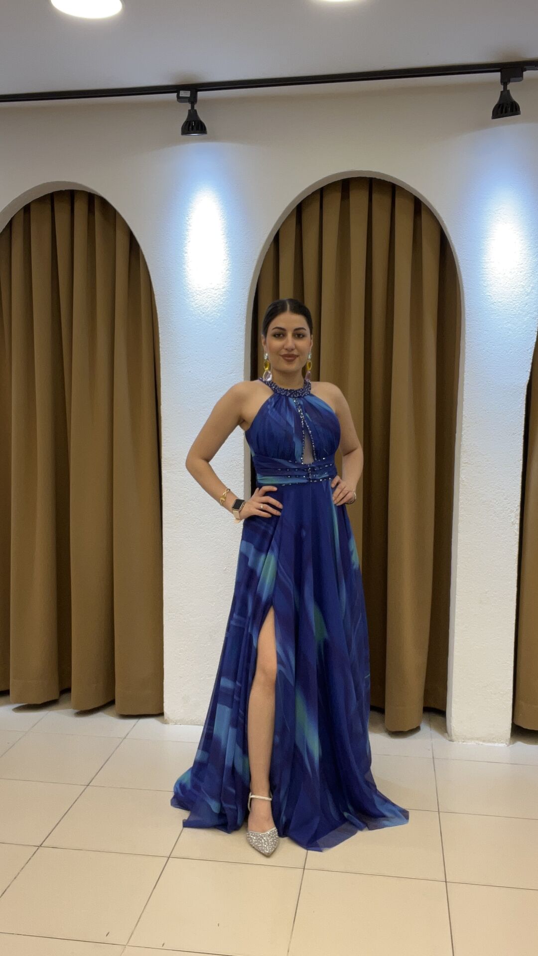 MORCİVERT HALTER YAKA ABİYE