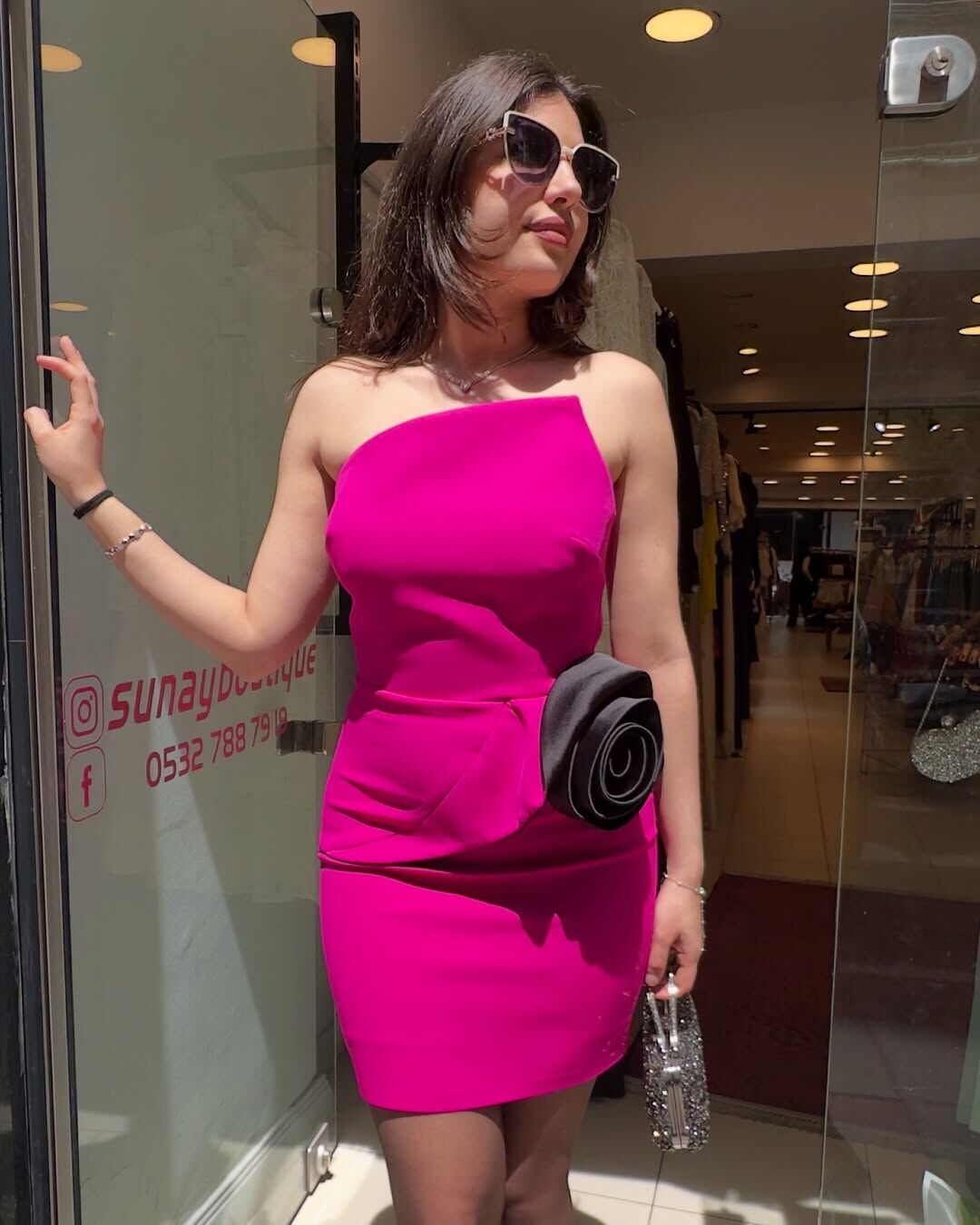 PEMBE STRAPLEZ ABİYE