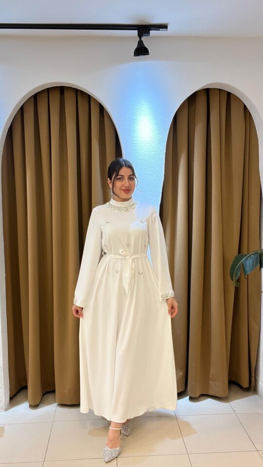 BEYAZ TESETTÜR ABİYE BEYAZ - 48