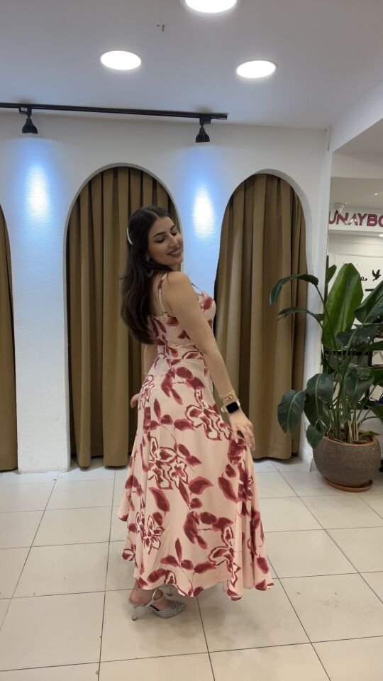 PEMBE DESENLİ KETEN TAKIM