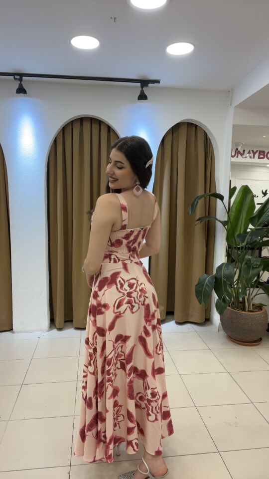 PEMBE DESENLİ KETEN TAKIM