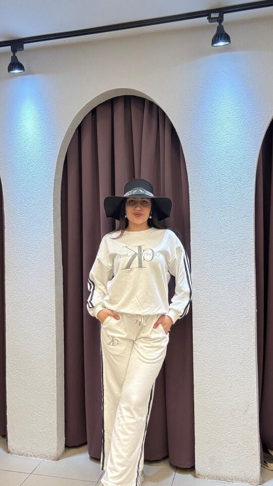 BEYAZ PREMİUM PARILTILI EŞOFMAN TAKIMI 36