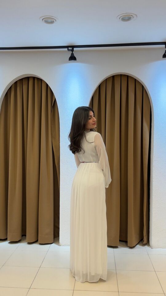 BEYAZ UZUN ELBİSE