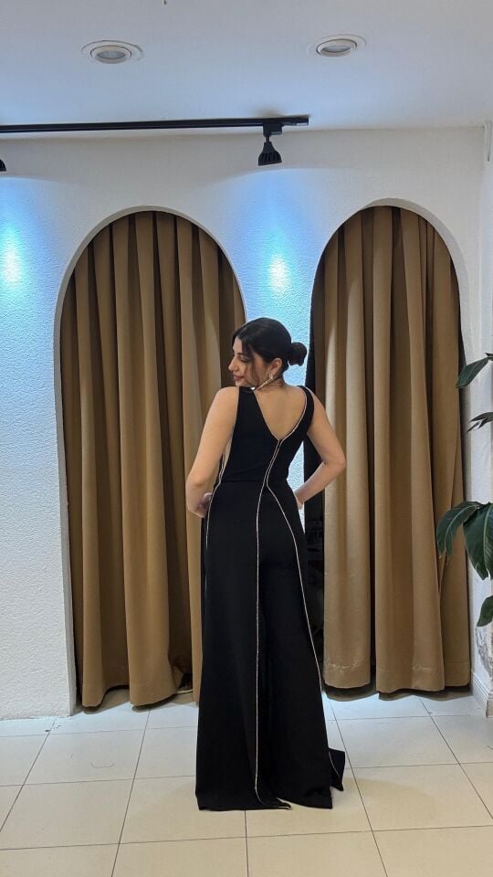 SİYAH TAŞLI TASARIM TULUM