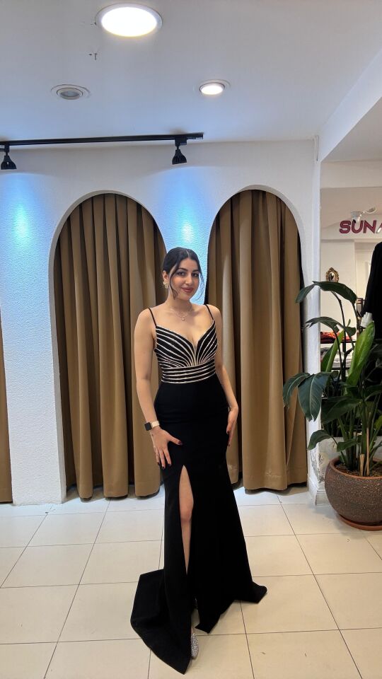 SİYAH İNCE KREP ABİYE