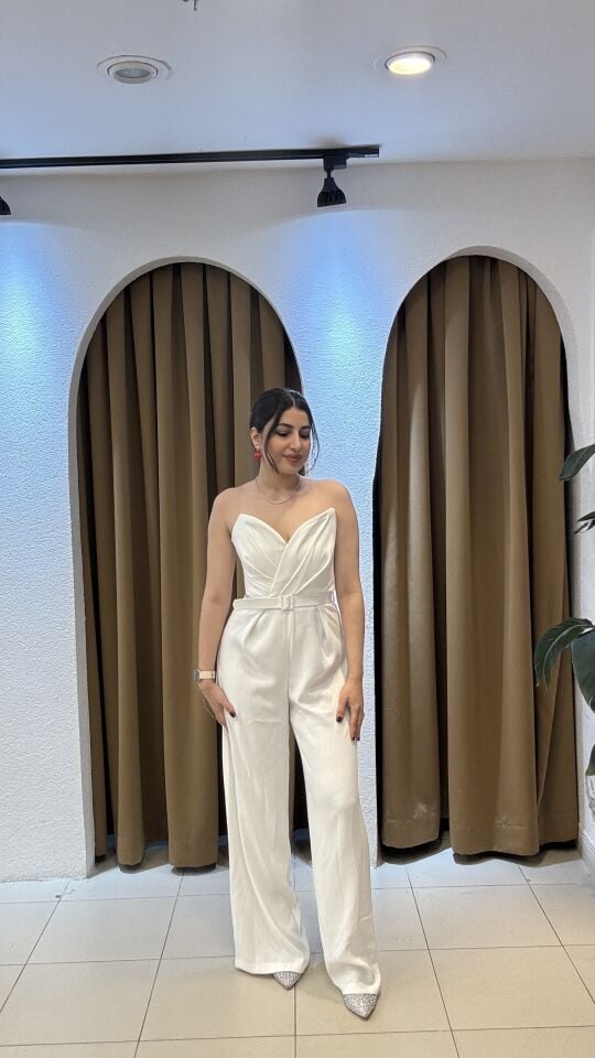 BEYAZ STRAPLEZ TULUM BEYAZ - M