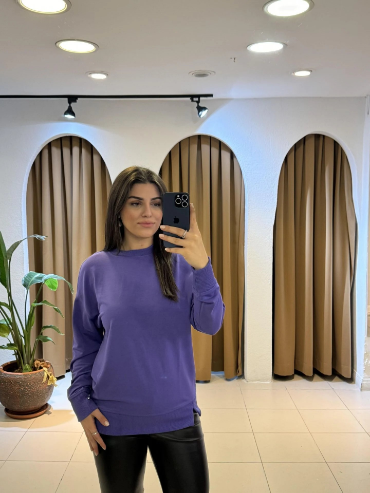 MOR BİSİKLET YAKA SWEAT