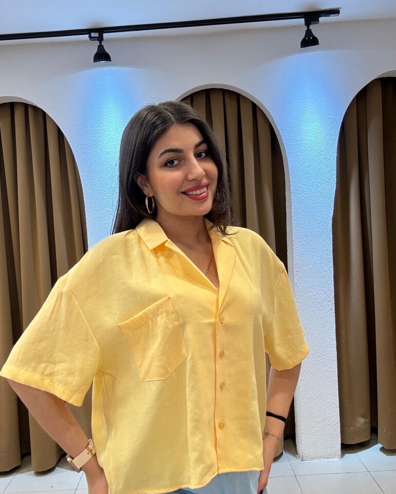 SARI OVERSİZE GÖMLEK