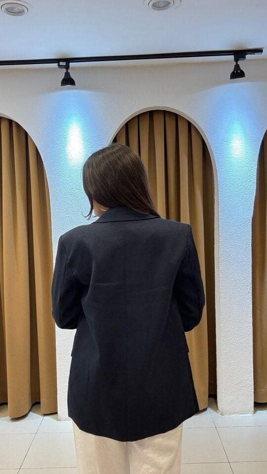 LACİVERT OVERSİZE CEKET LACİVERT - L