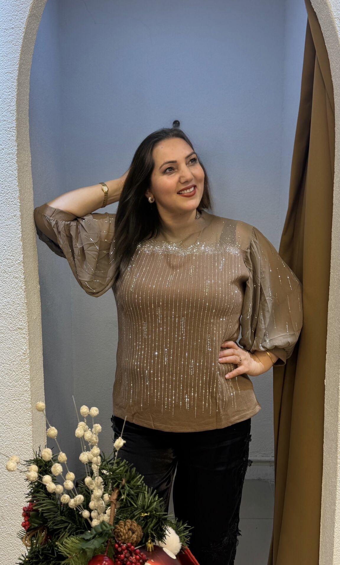 KAHVERENGİ TRİKO BUKLET KAZAK