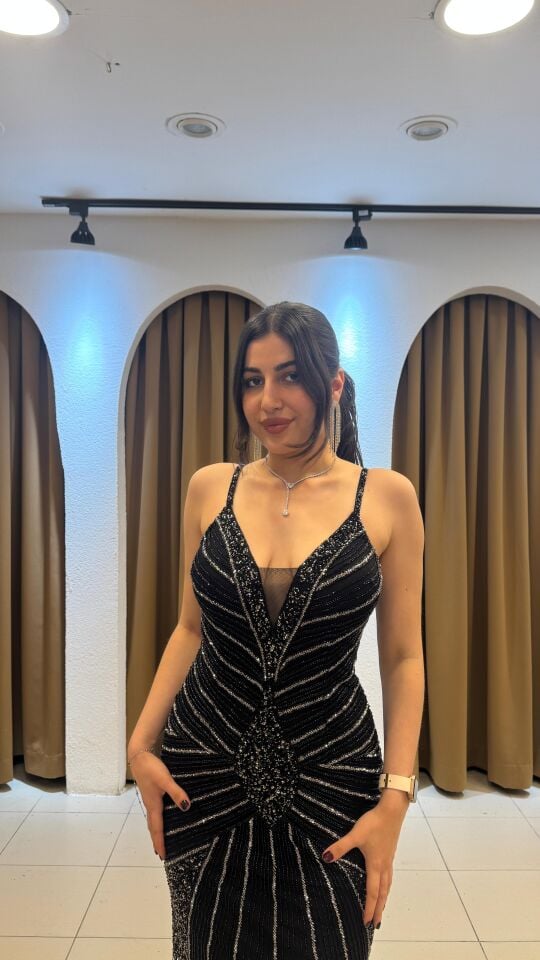 SİYAH ÖZEL TASARIM ABİYE