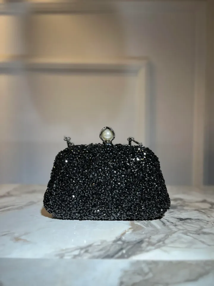 SİYAH KRİSTAL  ABİYE ÇANTA