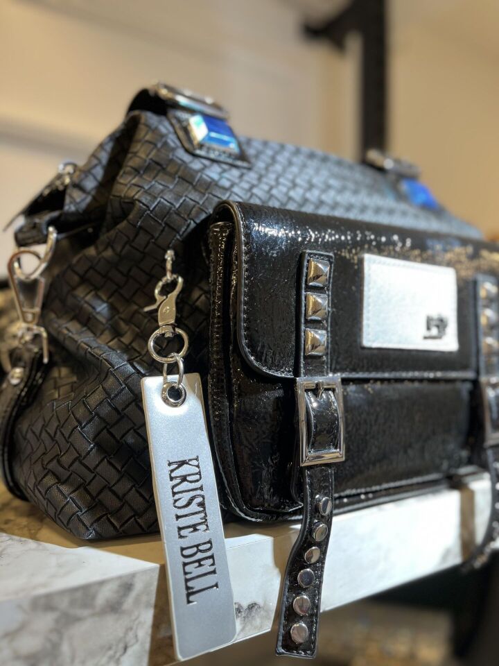 SİYAH BÜYÜK BOY TAŞLI  ÇANTA