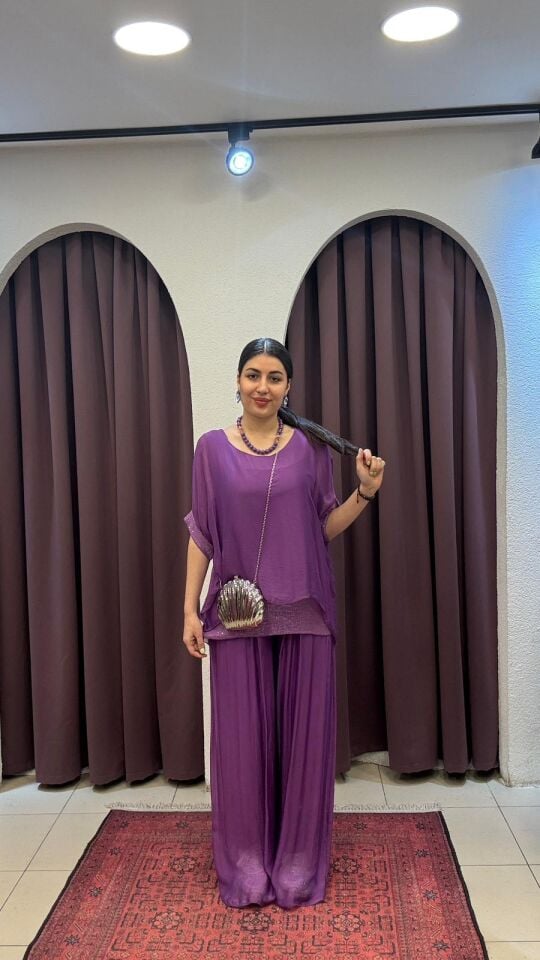 LİLA İPEK İTHAL ŞIK TAKIM 40