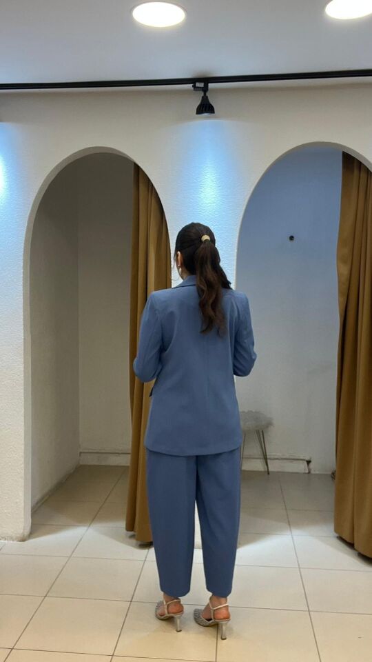 MAVİ GÜNLÜK ŞIK TAKIM