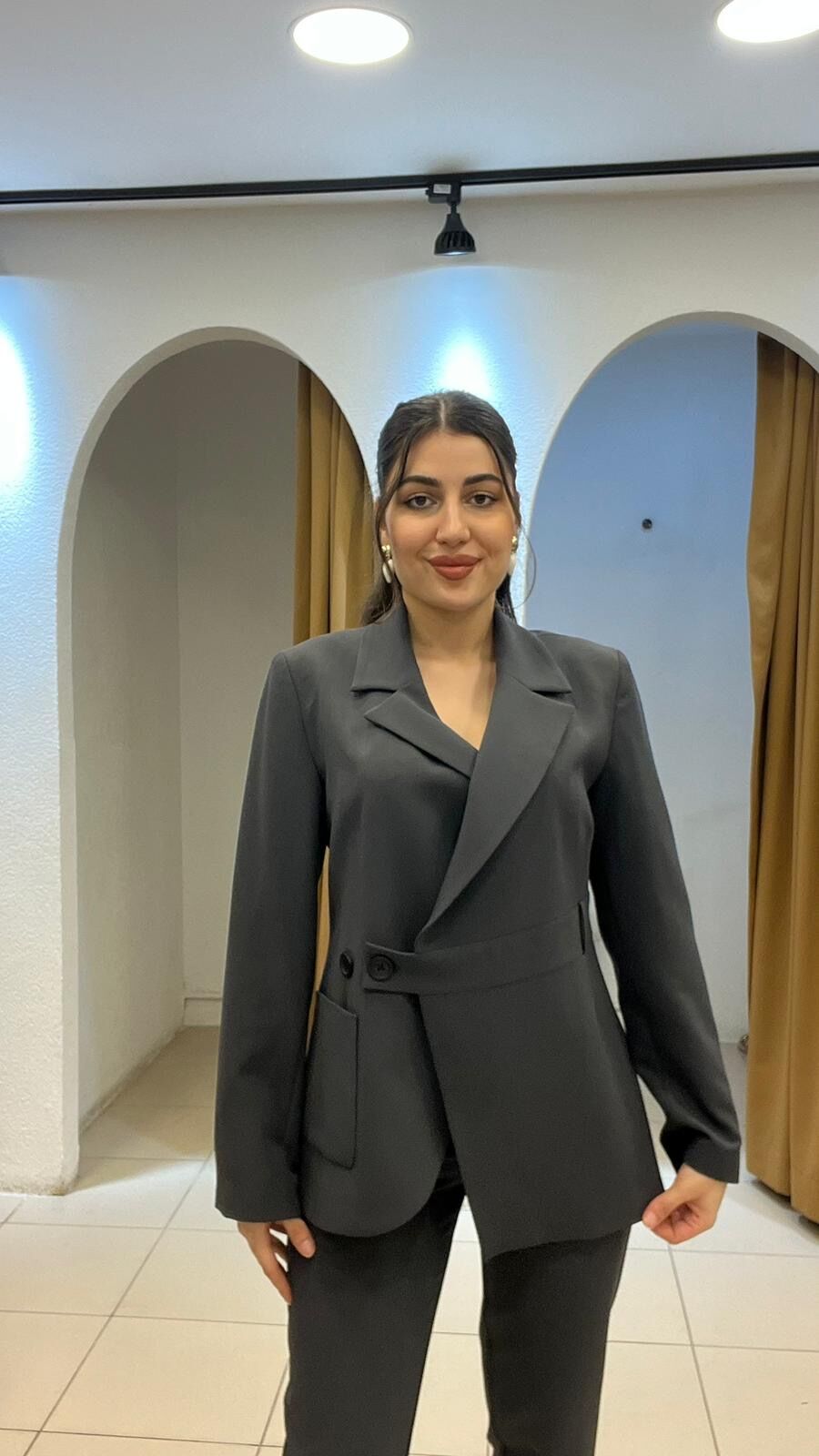 ANTRASİT  CEPLİ CEKET VE ZARA KUMAŞ PANTOLON TAKIM