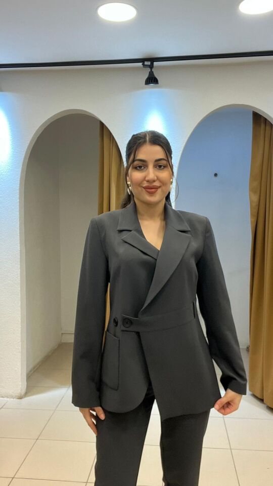 ANTRASİT  CEPLİ CEKET VE ZARA KUMAŞ PANTOLON TAKIM 38