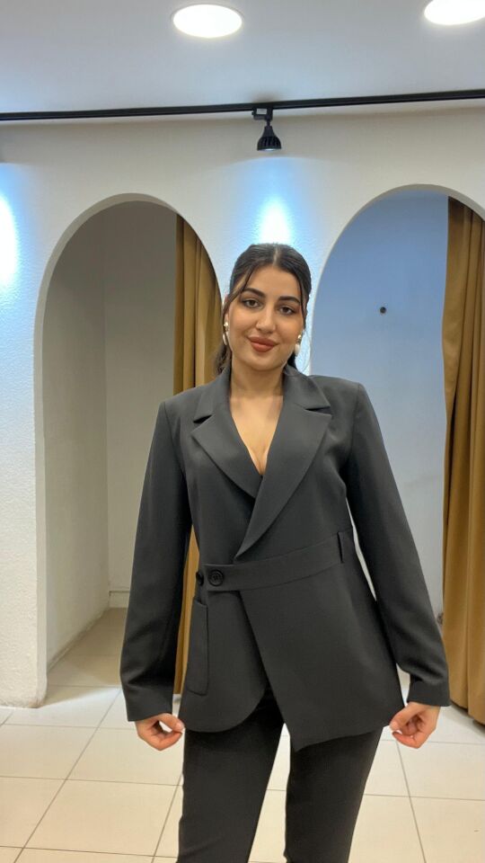 ANTRASİT  CEPLİ CEKET VE ZARA KUMAŞ PANTOLON TAKIM