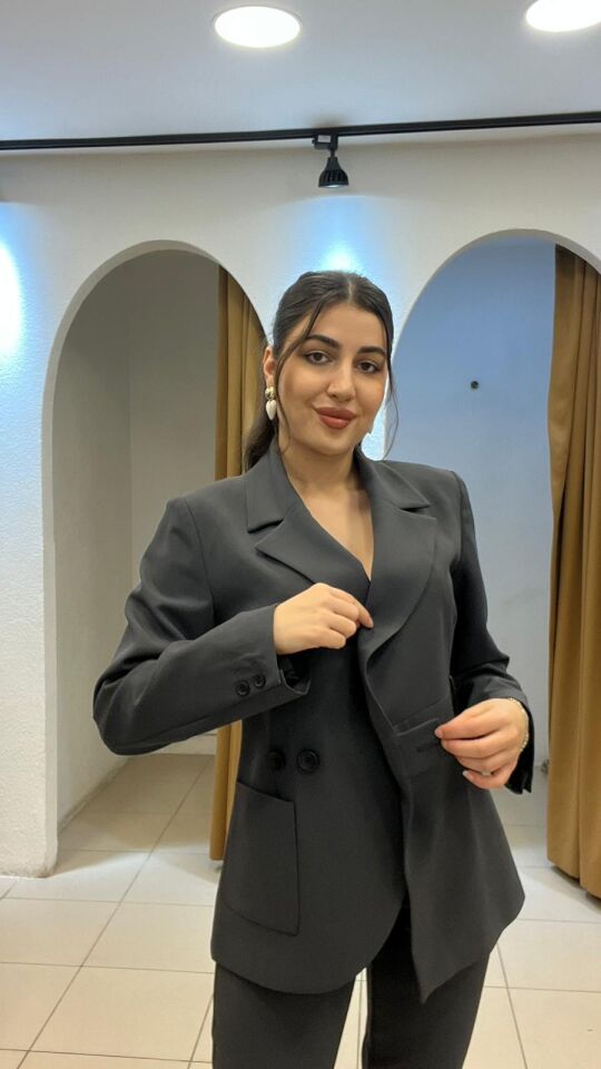 ANTRASİT  CEPLİ CEKET VE ZARA KUMAŞ PANTOLON TAKIM