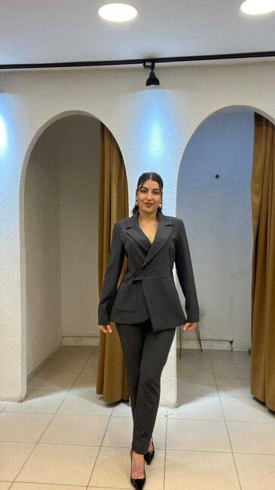 ANTRASİT  CEPLİ CEKET VE ZARA KUMAŞ PANTOLON TAKIM 38