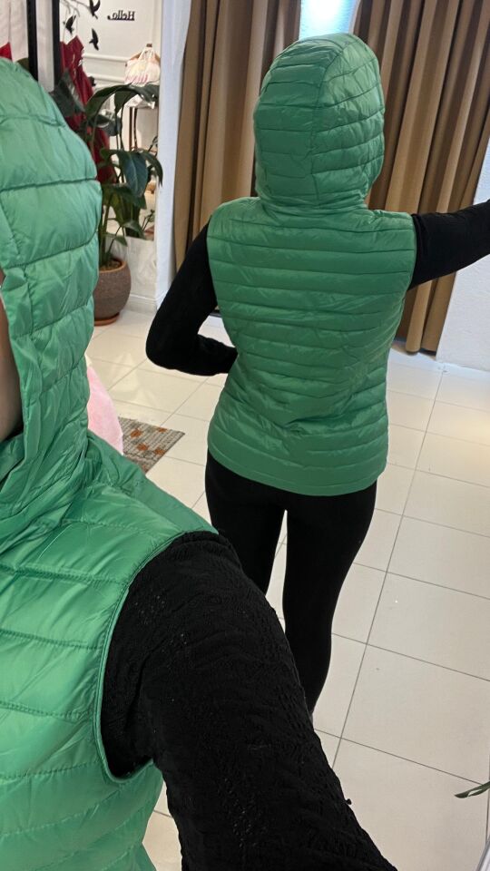 FISTIK YEŞİLİ ÇİFT TARAFLI KAZ TÜYÜ YELEK