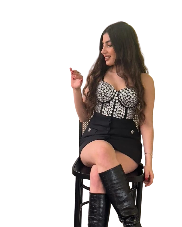 SİYAH İTHAL TAŞLI BÜSTİYER