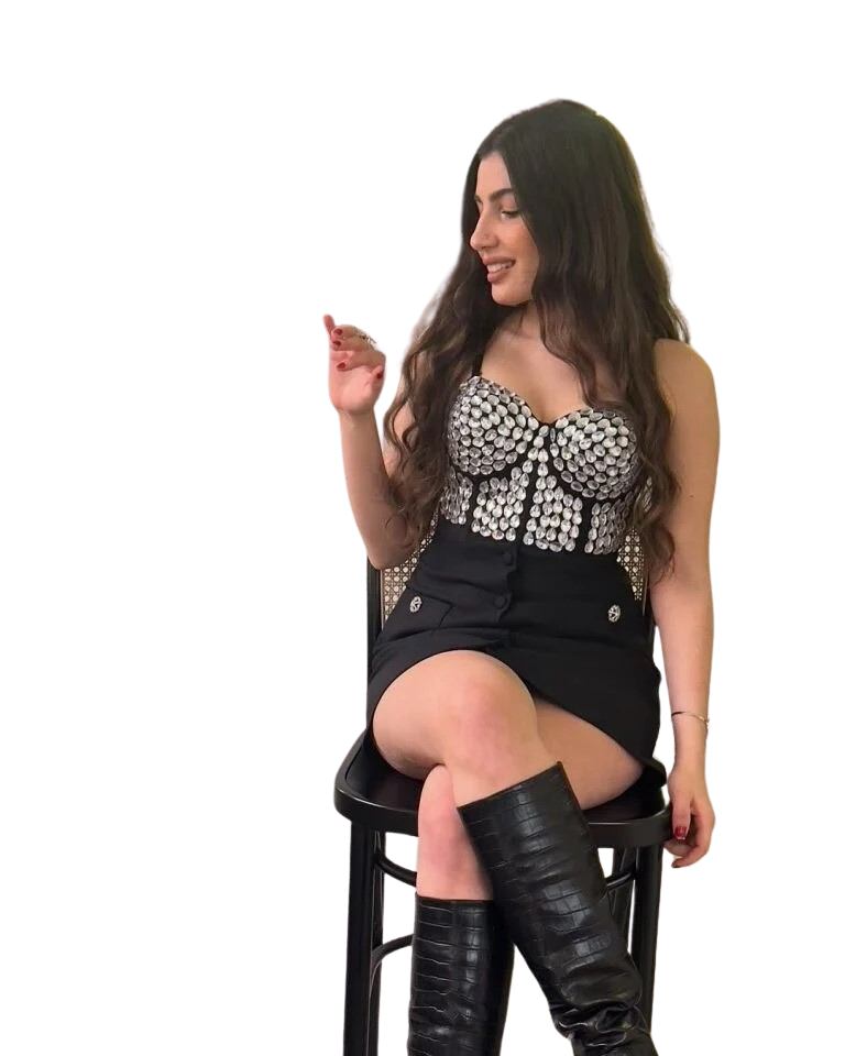 SİYAH İTHAL TAŞLI BÜSTİYER