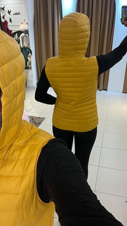 SARI ÇİFT TARAFLI KAZ TÜYÜ YELEK