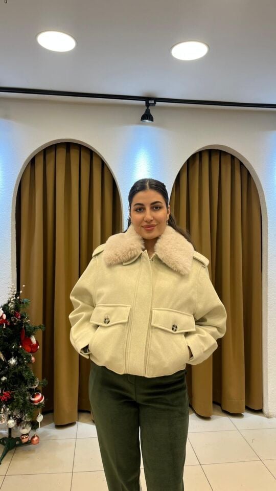 PELUŞ KREM KISA KAŞE KABAN