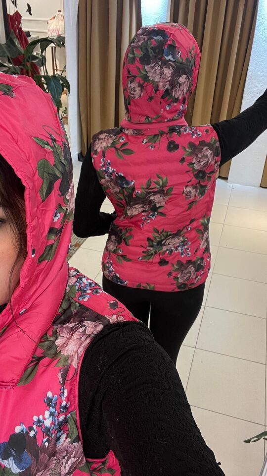 FUŞYA ÇİFT TARAFLI KAZ TÜYÜ YELEK FUŞYA - 5XL