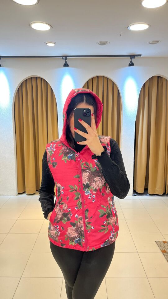 FUŞYA ÇİFT TARAFLI KAZ TÜYÜ YELEK FUŞYA - 5XL