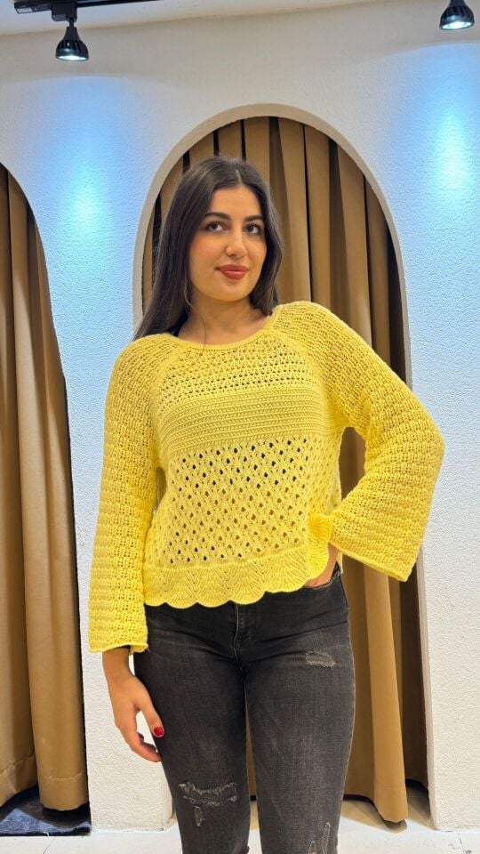 SARI TRİKO KAZAK M