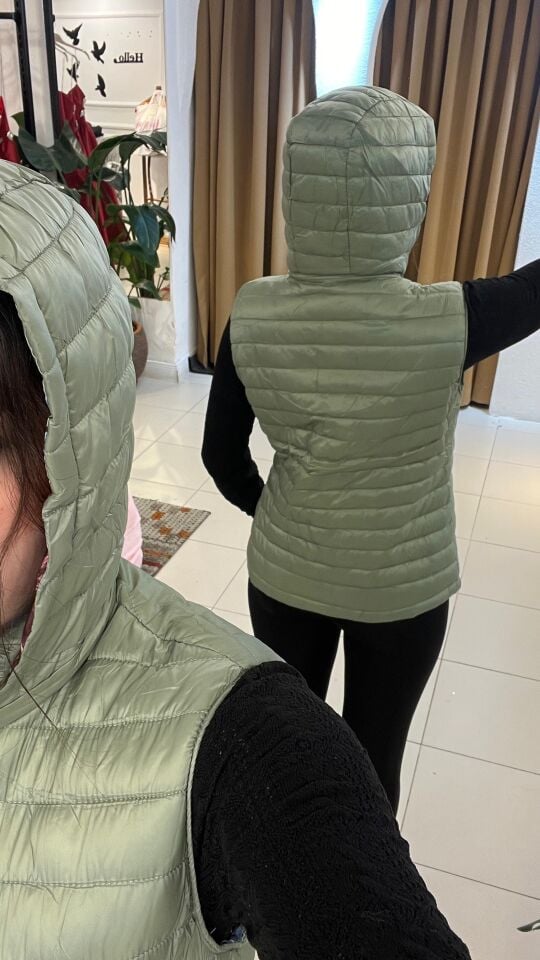 MİNT YEŞİLİ ÇİFT TARAFLI KAZ TÜYÜ YELEK