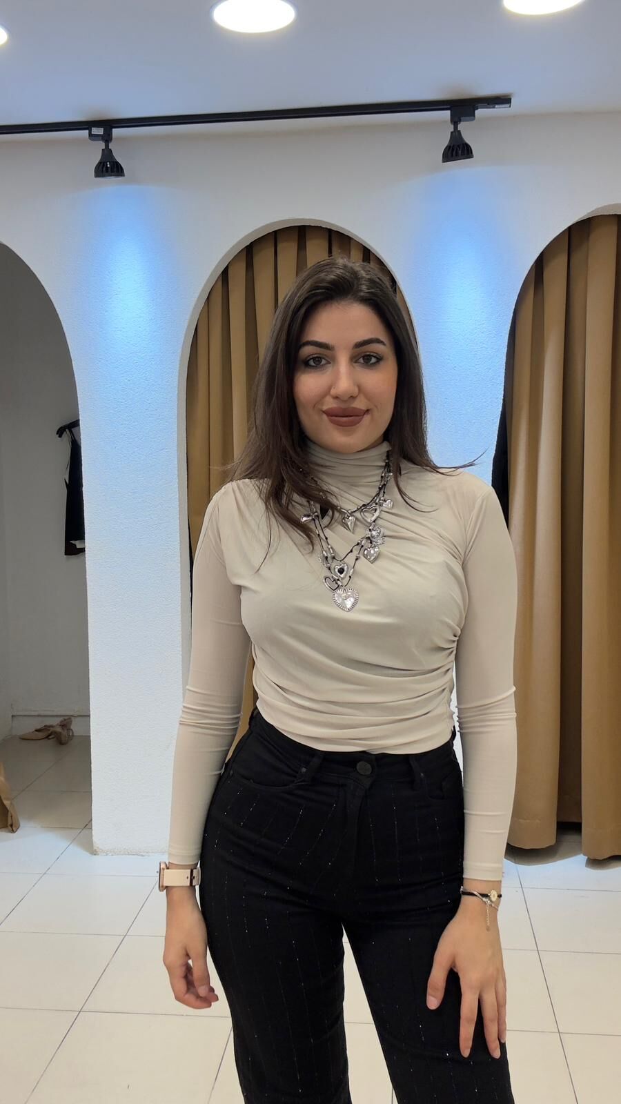 BEJ BOĞAZLI BLUZ