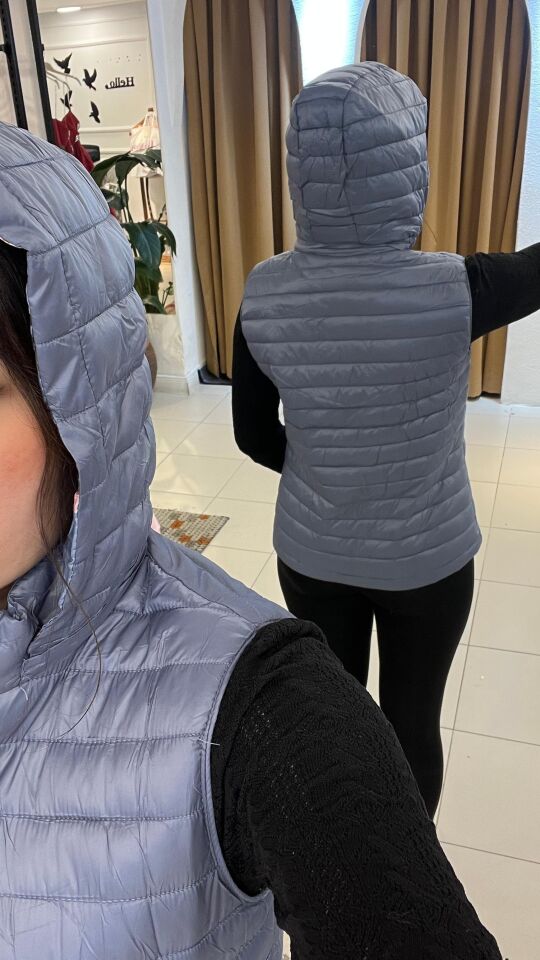 AÇIK MAVİ ÇİFT TARAFLI KAZ TÜYÜ YELEK