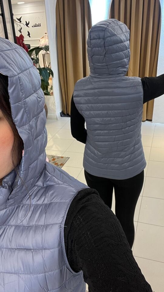 AÇIK MAVİ ÇİFT TARAFLI KAZ TÜYÜ YELEK 4XL