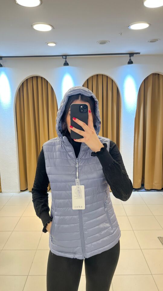 AÇIK MAVİ ÇİFT TARAFLI KAZ TÜYÜ YELEK