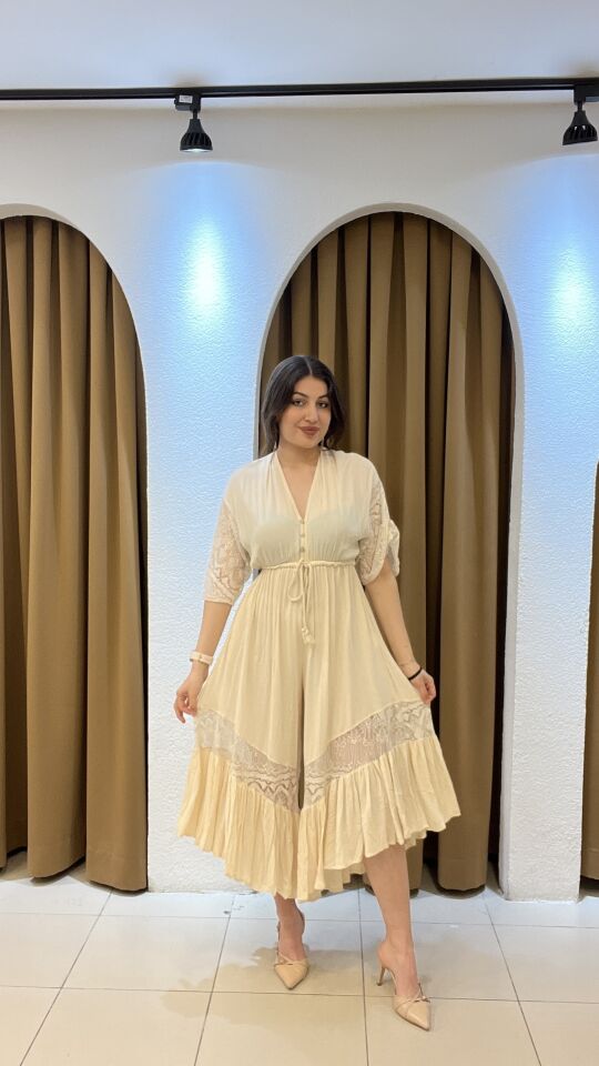 EKRU YAZLIK FIRFIRLI TULUM